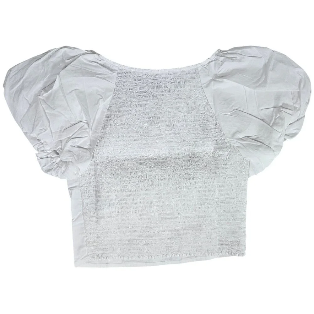 J.‎ Crew Fitted puff-sleeve top in White 8 NWT